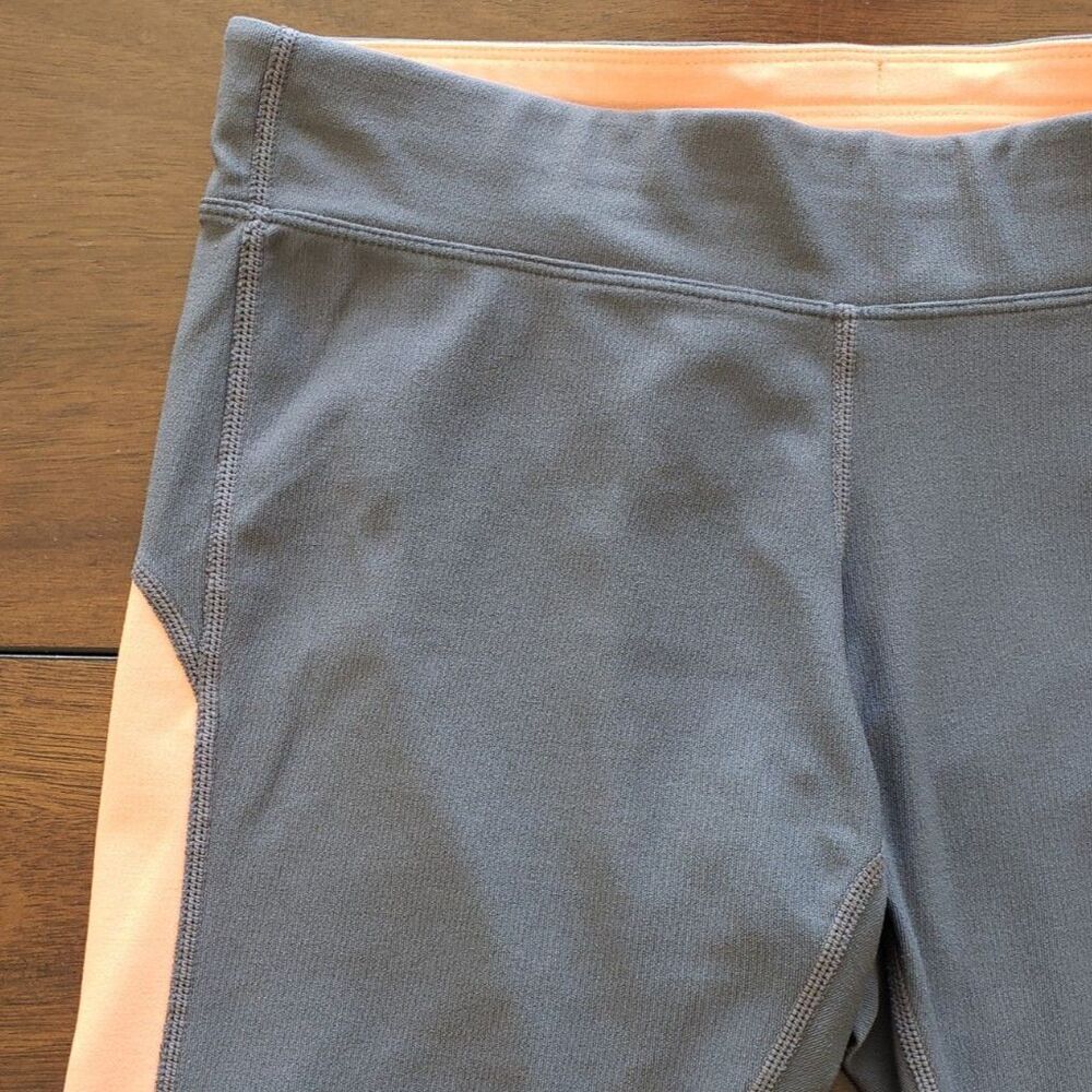 Nike Dri-FIT Size M Stay Warm Capri Workout Grey Orange Leggings Running Gym - Picture 6 of 9